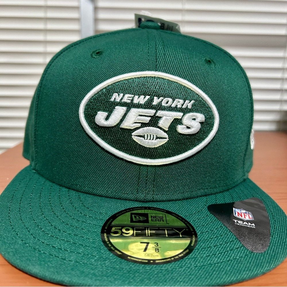 New Era 5950 Authentic NY Jets College Green Fitted Hat Men Size